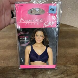 NEW Exquisite Form Bra Size‎ 44C Blue Posture Bra Front Closure
